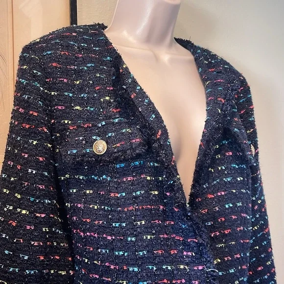 Talbots Multicolor Tweed Women's Jacket,12 - Picture 3 of 8
